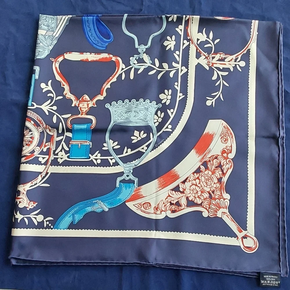 HERMÈS _ PARIS ETRIERS Multicolored Silk Scarf - Picture 8 of 15